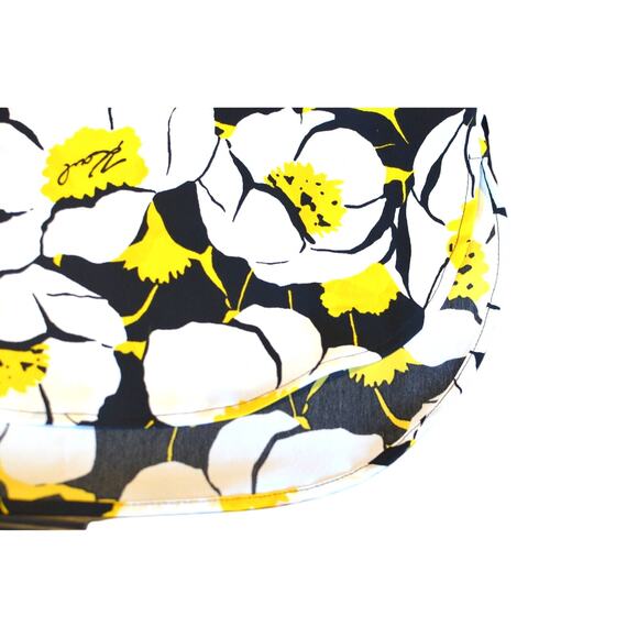 Karl Lagerfeld Paris Yellow & Black Floral Print Daffodil Button Front Blouse - Picture 6 of 6